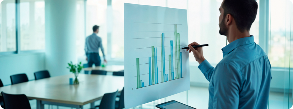 Gráfico mostrando a medição de leads reais em marketing.